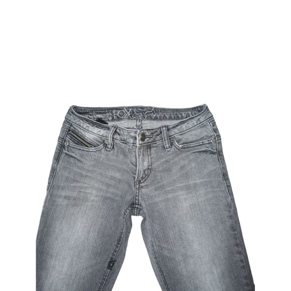 Fox Jeans Junior Size 3 Light Wash Black Denim Skinny Jeans Low Rise - Picture 2 of 14